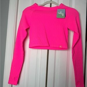 JoyLab Neon Pink Textured Crop Top